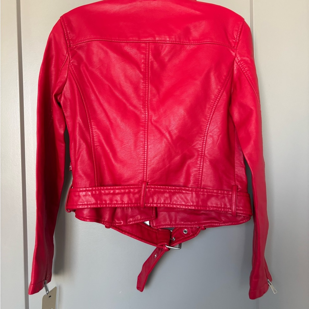 Levi's Women's Vibrant Red Leather Jacket - Picture 5 of 5